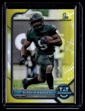 2021 Bowman University Chrome Yellow Kenneth Walker III /75 Michigan State