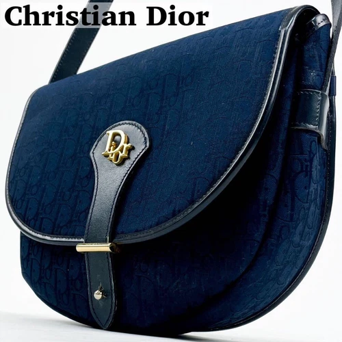 Christian Dior Vintage Mini Sac à Bandoulière Or CD Raccords Noir 19x21x6cm