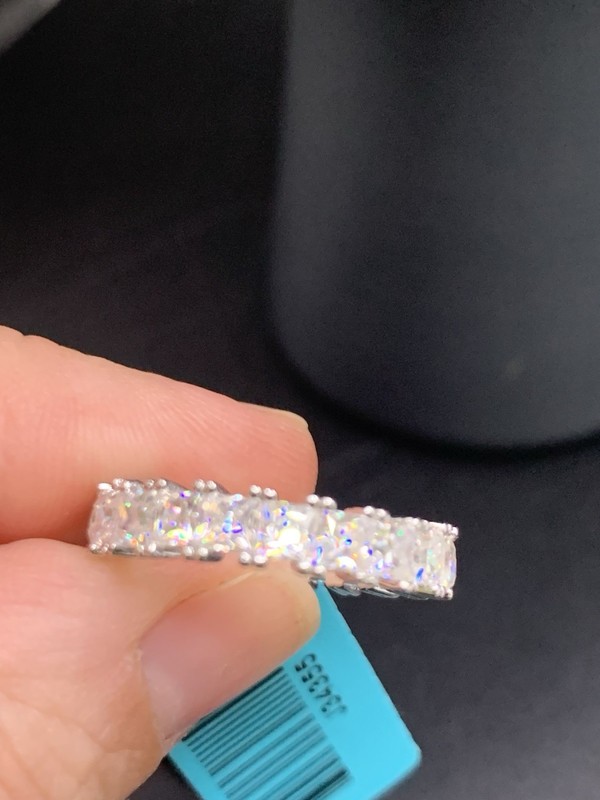 925 Sterling Silver Moissanite Ring 3.63 CTW Eternity 
