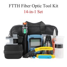 FTTH Fiber Optic Termination Tool Kit with fiber optic tester,cleaver,adapters