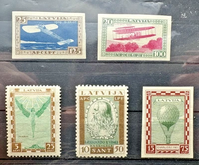 Colección de estampillas de Letonia y Letonia Scott #CB9-CB13 como nuevas LH OG - Imagen 1 de 2