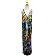 Johnny Was Women  s XL Eva Farout Scarf Sleeveless Floral Boho Maxi Dress NWT