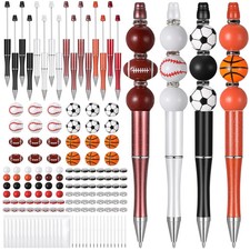 16 Set Sports Bead Pens Bulk DIY Beadable Pens Making Kit Plastic Assorted ba