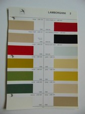 Original Glasurit Lamborghini Paint Chips Sheet - 1984-1986
