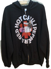 Red Hot Chili Peppers With You Tultex Zip Graphic Black Sweatshirt Hoodie 2XL