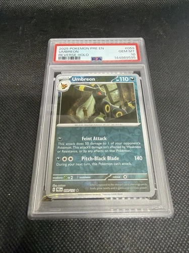 POKEMON 2025 Prismatic Evolutions UMBREON #059 Reverse Holo PSA 10 Gem Mint RARE