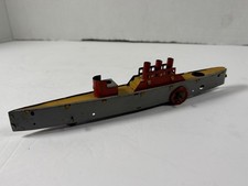 Antique Tinplate Toy Steamship Ocean Liner 3 Funnel 8.75in Painted Tin Vintage