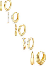 Small Gold Hoop Earrings for Women, Hypoallergenic  Lightweight Huggie Earring