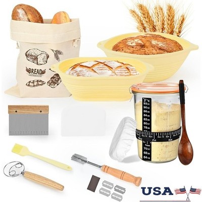 Complete Bread Baking Set Proofing Baskets Silicone Tools Perfect Homemade Bread