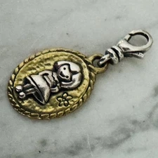 Silpada Sterling Silver Charm SWEET PEA Clip-On Lobster Clasp C2547 ~$44