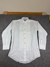 NWT Neil Allyn Tuxedo Shirt Mens S 32/33 White Laydown Collar Pleated