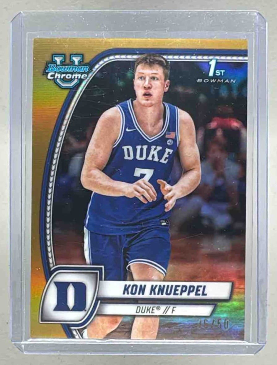 Kon Knueppel 2024 Bowman University Chrome #48 Gold Refractor /50