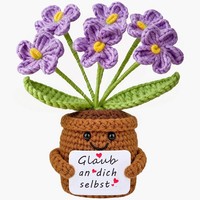 GehäKelte Blume GlüCksbringer Vergissmeinnicht Kreativ Geschenk Gute Besserung