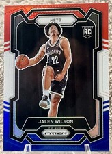2023-24 Prizm Jalen Wilson Rookie Red White & Blue Prizm  RC #128 Nets
