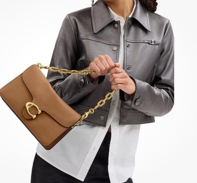 Coach Chain Tabby Honey Brown Leather With Brass Hardware Shoulder Bag CY919 NWT