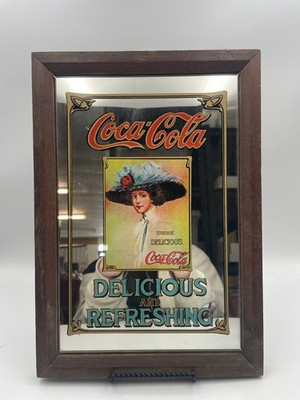 Vintage Drink Coca-Cola Delicious And Refreshing Mirror LADY | eBay
