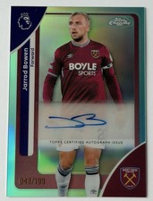 2025-26 Topps Chrome PL Aqua Auto Jarrod Bowen West Ham United