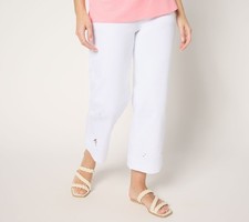 Gloria Vanderbilt Women's Petite Pants 10P TripleLuxe Twill Sealife White