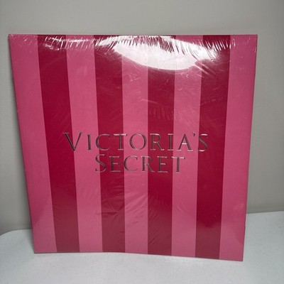 VICTORIA'S SECRET 2-PIECE  PINK STRIPED  GIFT BOX RARE HTF 15 x15  New Sealed