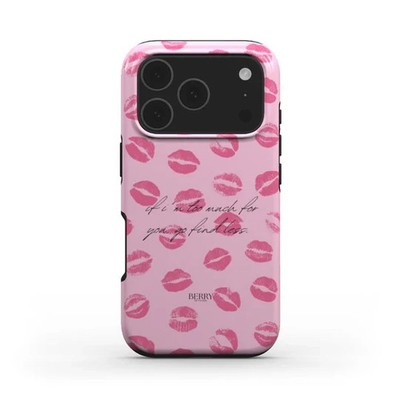 Phone Case If I m Too Much Find Less Pink Lipstick Kiss Quote Sassy Coquette Gir