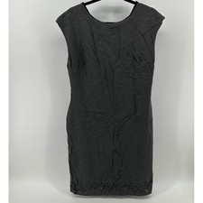 Banana Republic Gray Sleeveless Sheath Dress 12 Tall Business Minimal Neutral