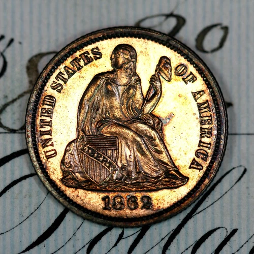* 1862 CAMEO * PRISTINE+ GEM PROOF SEATED LIBERTY DIME * FROM COLLECTION