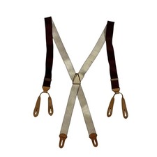 Vintage 1960s Hickok USA Maroon Elastic Suspenders Gold Hardware Leather Loops