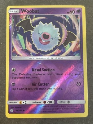 Woobat 87/236 Sun & Moon Cosmic Eclipse Reverse Holo 2019 Pokémon TCG LP