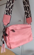 Borsa a tracolla rosa stampa leopardata tracolla larga borsa fotocamera Janzore 26 cm