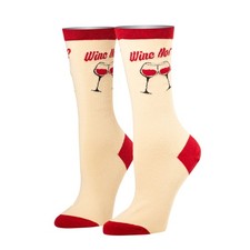 Cool Socks Wine Not Fun Print Novelty Crew Socks for Women