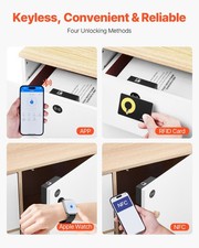 New Electronic Cabinet Lock, 4-in-1, Smart Cabinet Lock with 3 AAA Accumulator
