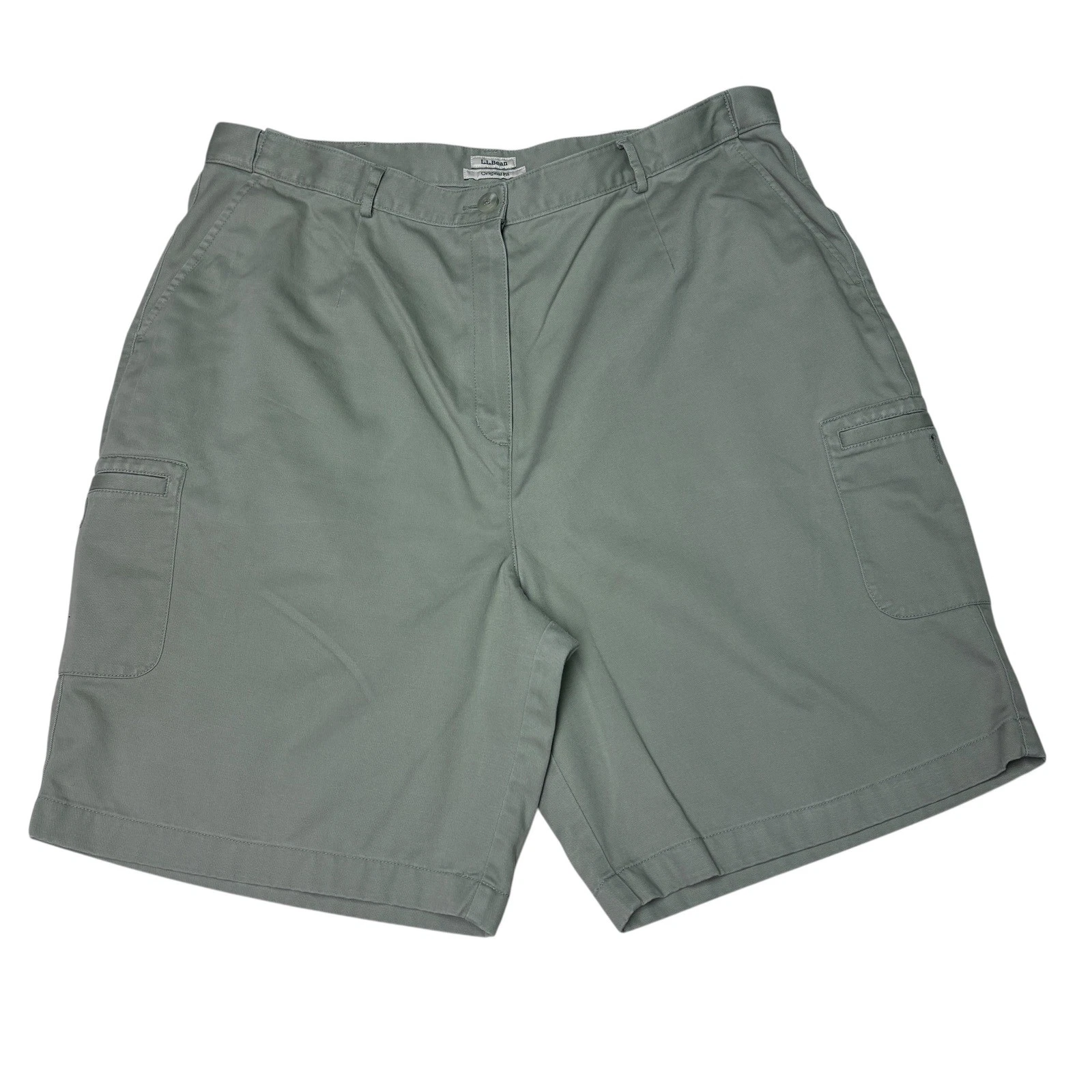LL Bean Original Fit Mens Cargo Shorts Green Size 20 Regular