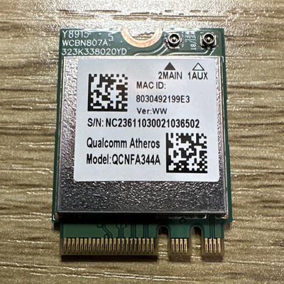 Qualcomm Atheros QCNFA344A M.2 Wi-Fi Card - 867 Mbps - 2 Antenna Ports