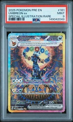 2025 POKEMON PRE EN-SPECIAL ILLUSTRATION RARE #161 UMBREON EX PSA 9