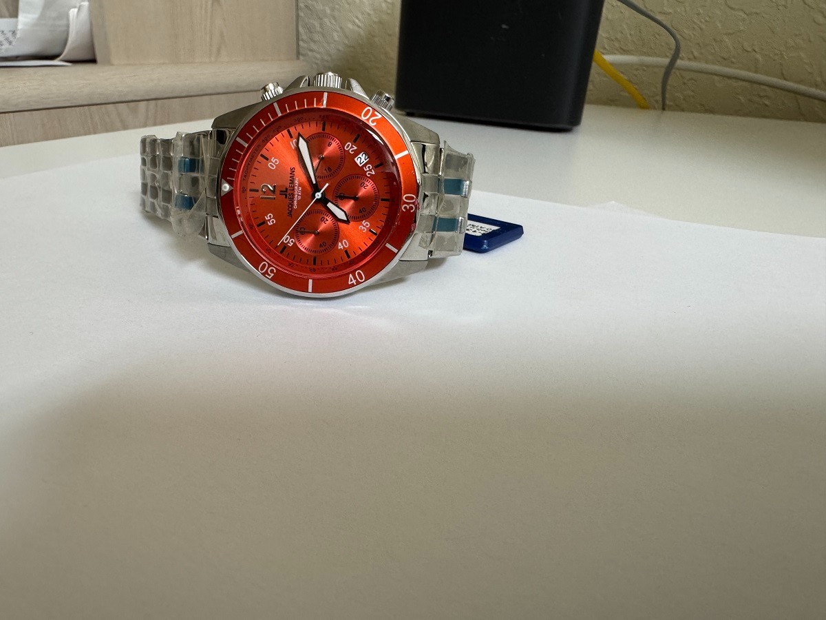 NOS Men's Jacques Lemans 1-1382D Suzuka chronograph Orange dial