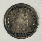 1853 Seated Liberty Half Dime w/Arrows United States 90% Silver