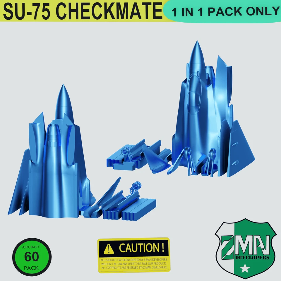 SUKHOI SU-75 "CHECKMATE" STEALTH RUSSIAN AIRCRAFT 1/72 3D - Photo 2/3