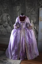 Purple Victorian Ball Gown Vintage 18th Century Court Evening Gown Renaissance