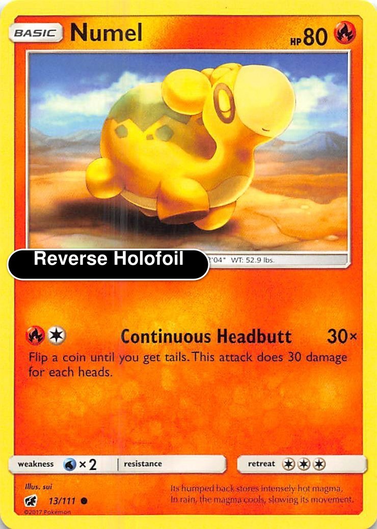 Pokemon - Numel - Reverse Holofoil [SM04 - 13/111 Near Mint]