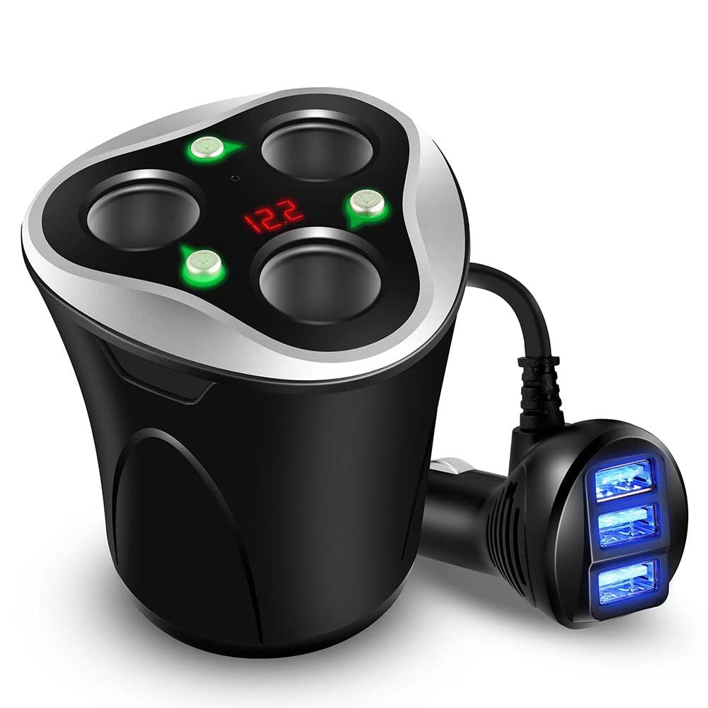 Caricabatterie per Auto 3 USB Adattatore 3 sockets Accendisigari Divisore