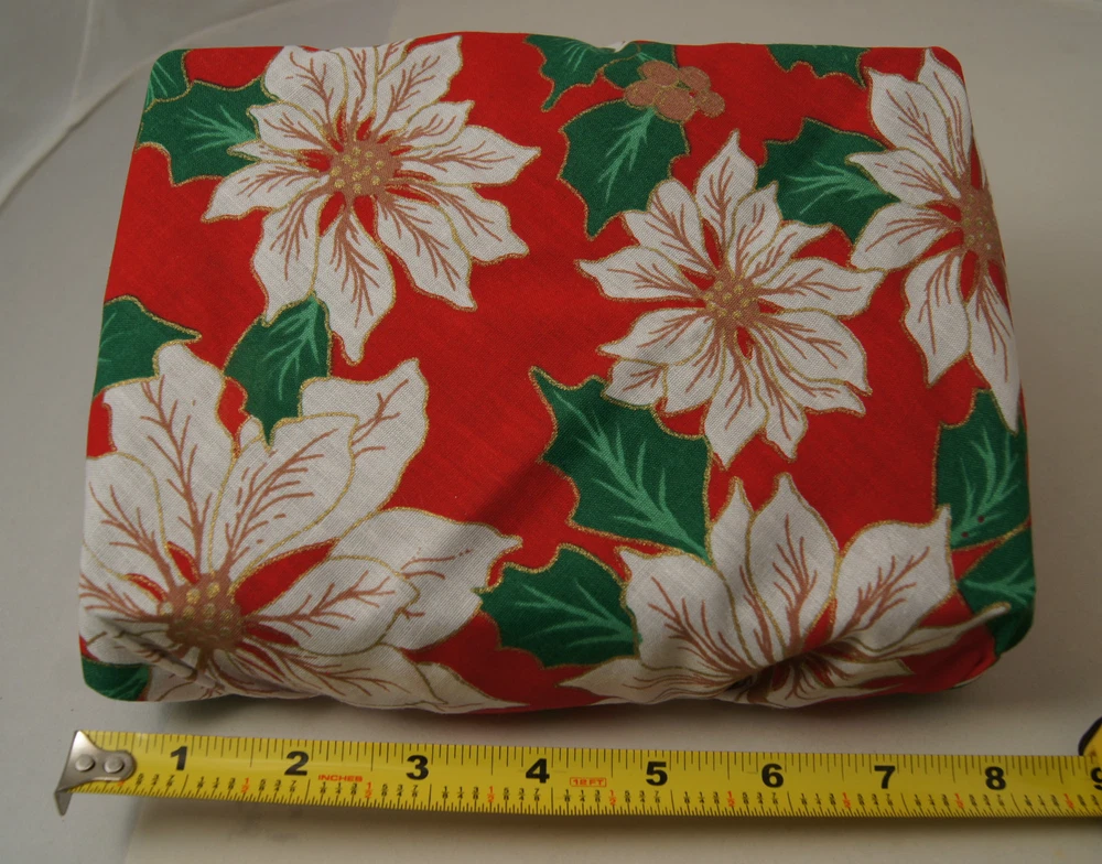 Japanese Bento Box & Furoshiki Set Christmas Poinsettia Red Lunch Containers Banto Hako