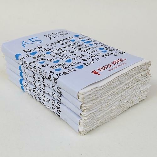 KHADI HANDMADE RAG PAPER Pack of 20 - 320gsm - A5