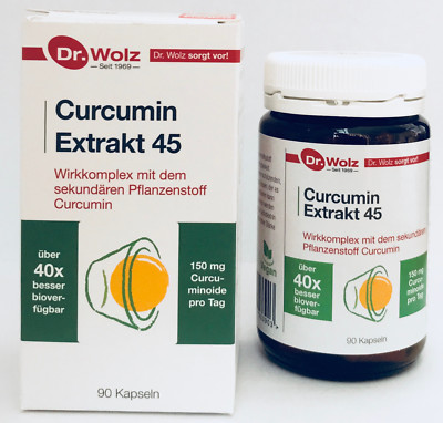 Dr. Wolz Curcumin Extrakt 45 (90 Kapseln), Kurkuma, Curmin,+Gratiszugabe + Infos