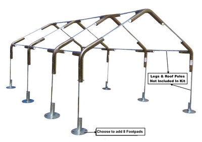 18 X30 Carport Fittings Kit For 1 5 8 Pipes No Roof Poles Legs