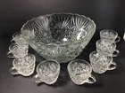 1950s Anchor Hocking Arlington Pattern Punch Bowl Set
