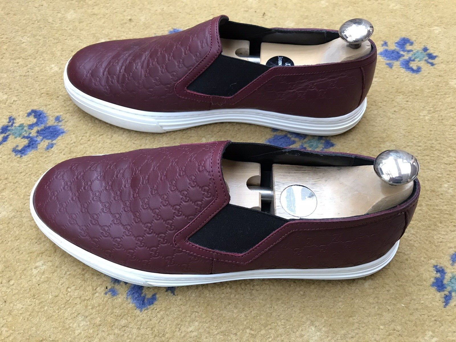 Gucci Trainers Sneaker Shoes Monogram G Leather Red Deck Mens US 7 UK 6.5 40.5 thumbnail 8