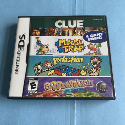 Clue/Mouse Trap/Perfection/Aggravation, Nintendo DS, CIB, Pre-owned
