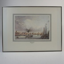 Bremen um 1840 Stich-Nachdruck, ca.27,9 x 33,4cm im Rahmen