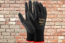 6 PAIRS NEW BLACK COATED SAFETY WORK GLOVES GARDEN GRIP MENS BUILDERS GARDENING