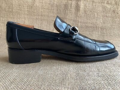 $1090 Gucci Mens Black Dress Shoes Silver GG Bit Loafers US 8.5 / UK 8 / 42 $1050 Gucci Mens Horsebit Black Dress Shoes~Silver Bit  main image 3
